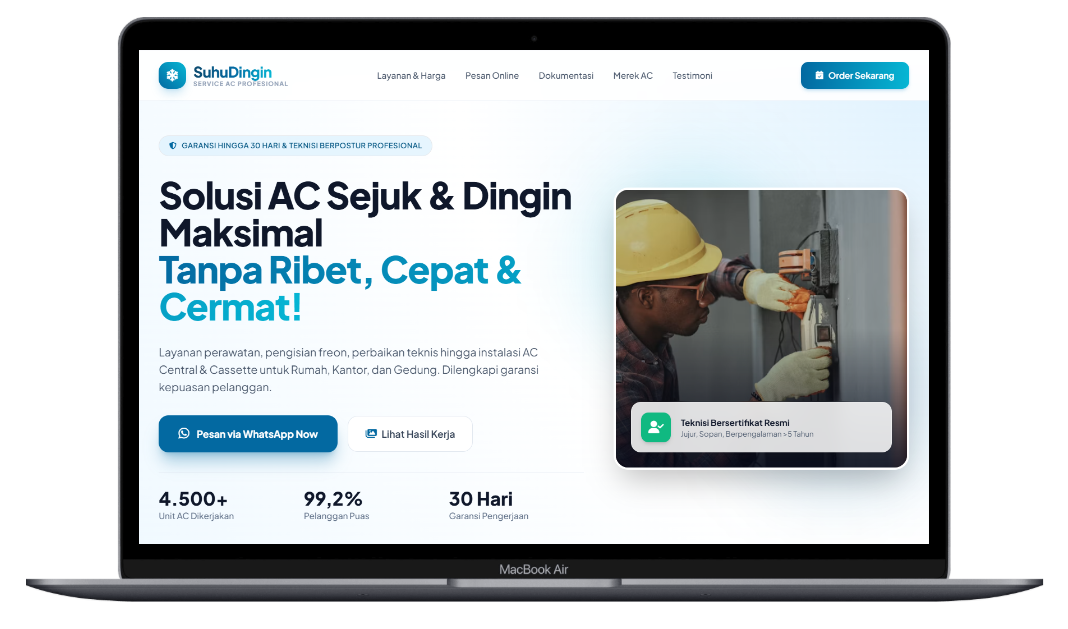 Service AC - landing page